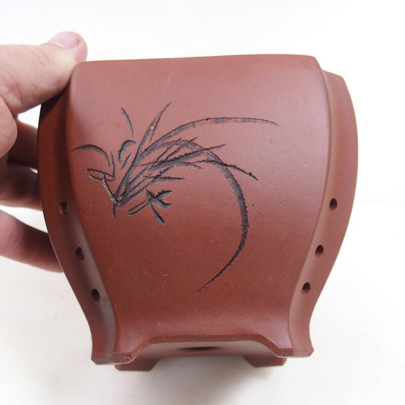 Ciotola bonsai 13 x 13 x 10,5 cm, colore mattone