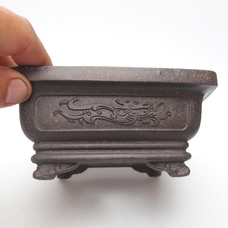 Ciotola bonsai 13 x 13 x 6 cm, colore marrone ocra