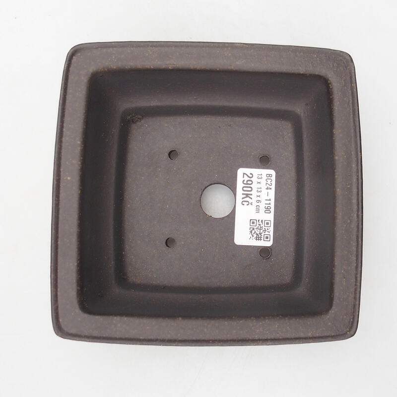 Ciotola bonsai 13 x 13 x 6 cm, colore marrone ocra