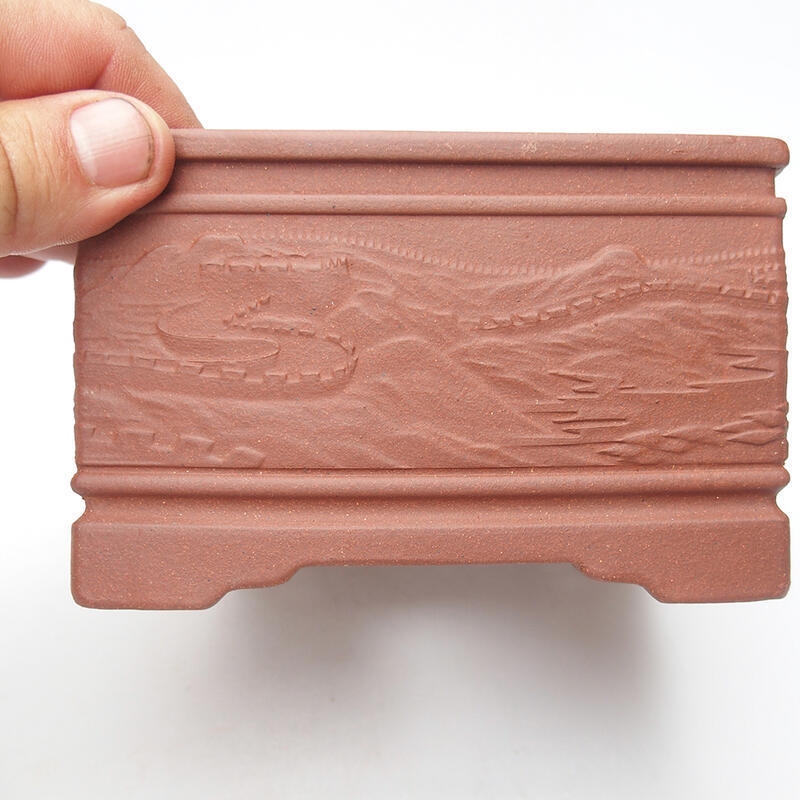 Ciotola bonsai 13 x 13 x 8 cm, colore mattone