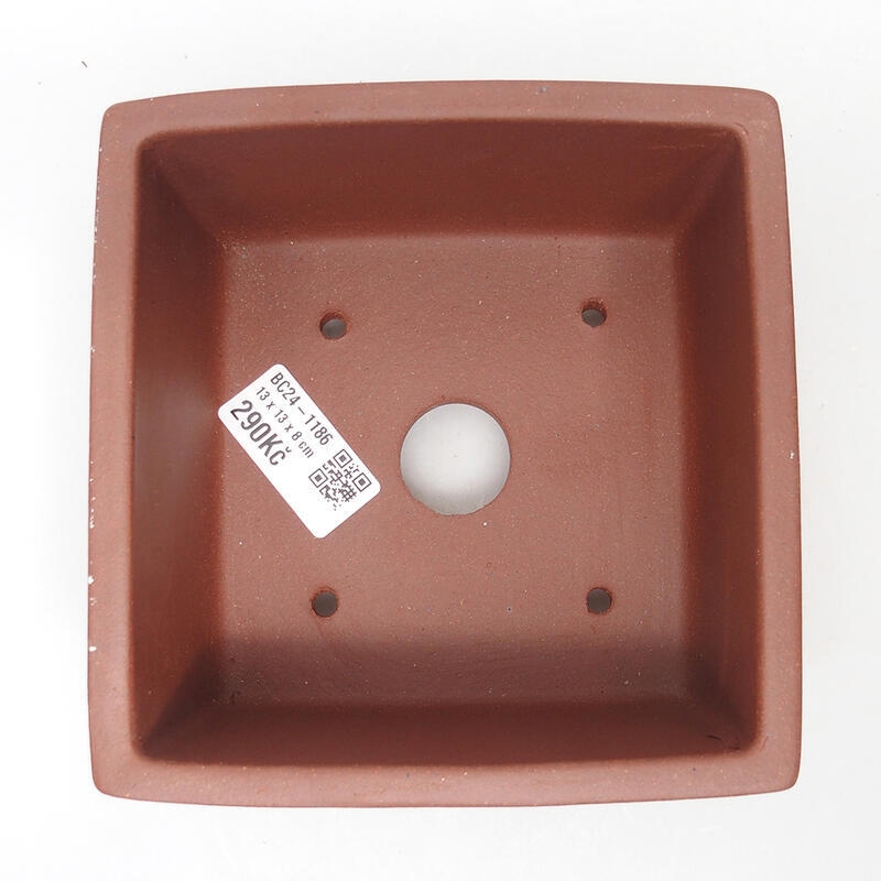 Ciotola bonsai 13 x 13 x 8 cm, colore mattone