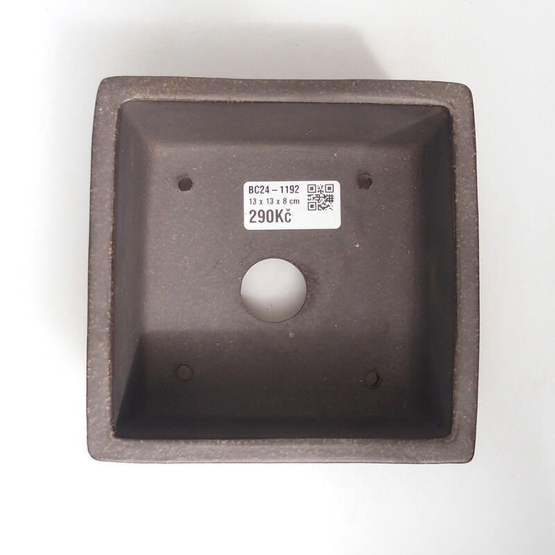 Ciotola bonsai 13 x 13 x 8 cm, colore marrone ocra