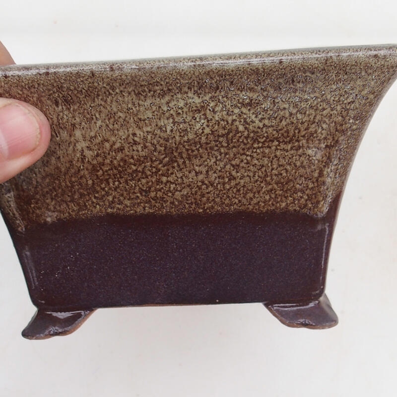 Ciotola per bonsai 14,5 x 14,5 x 8,5 cm, colore marrone