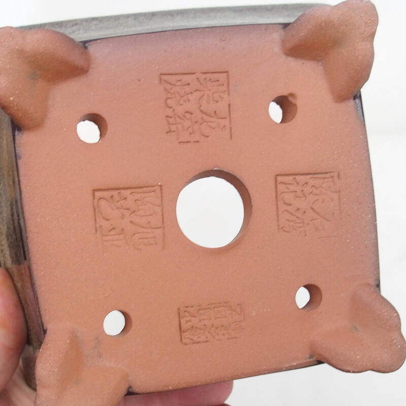 Ciotola per bonsai 14,5 x 14,5 x 8,5 cm, colore marrone