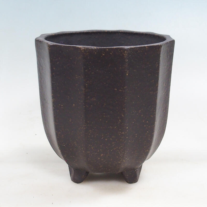 Ciotola bonsai 14 x 14 x 15 cm, colore marrone ocra