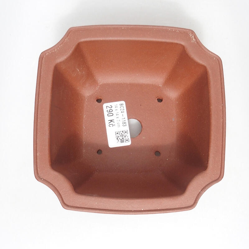 Ciotola bonsai 14 x 14 x 7 cm, colore mattone