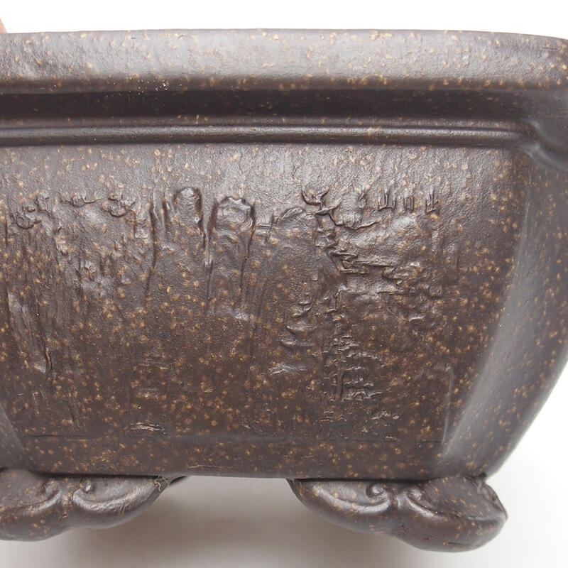 Ciotola bonsai 14 x 14 x 7 cm, colore marrone ocra