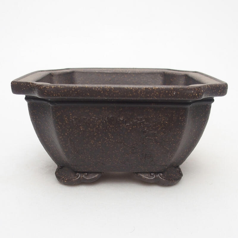 Ciotola bonsai 14 x 14 x 7 cm, colore marrone ocra