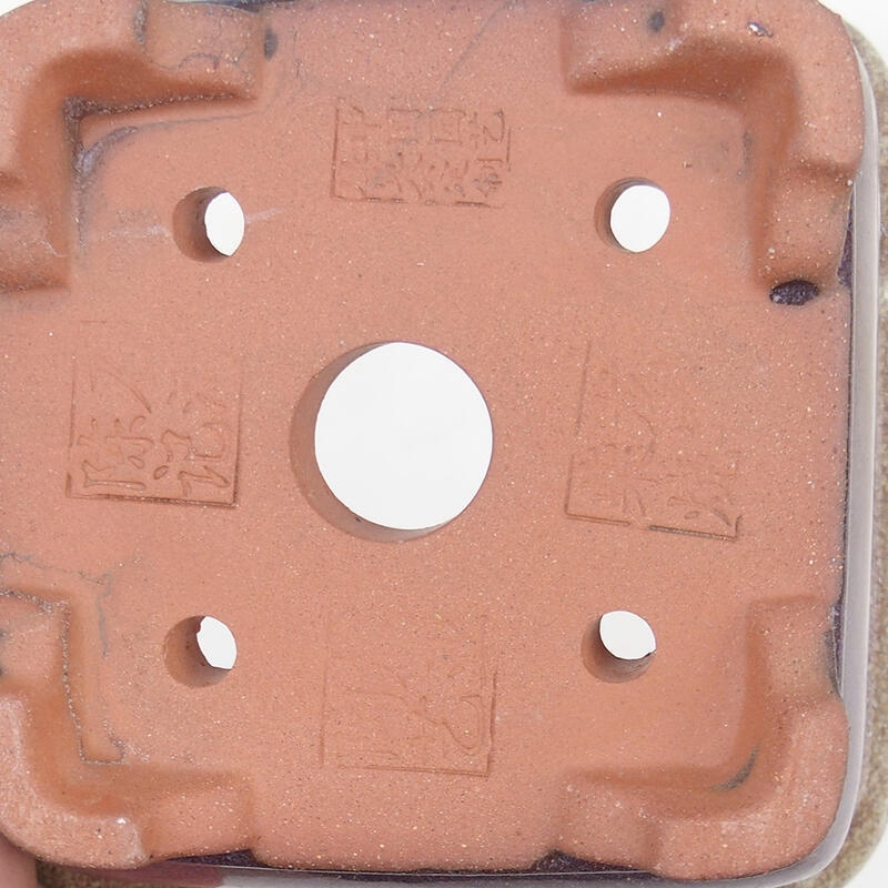 Ciotola per bonsai 14 x 14 x 8 cm, colore marrone bordeaux