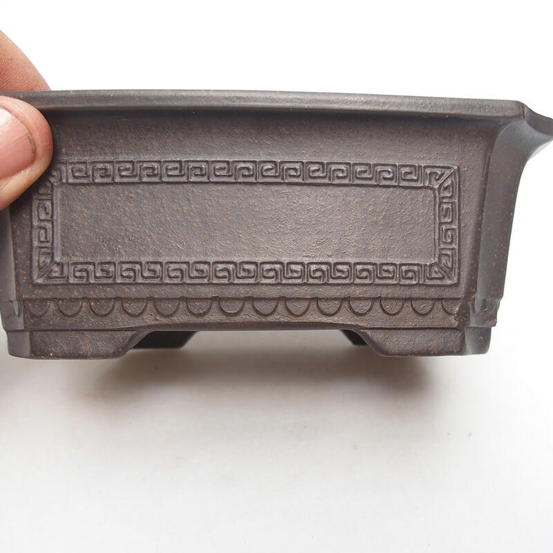 Ciotola per bonsai 15,5 x 10,5 x 5,5 cm, colore marrone ocra