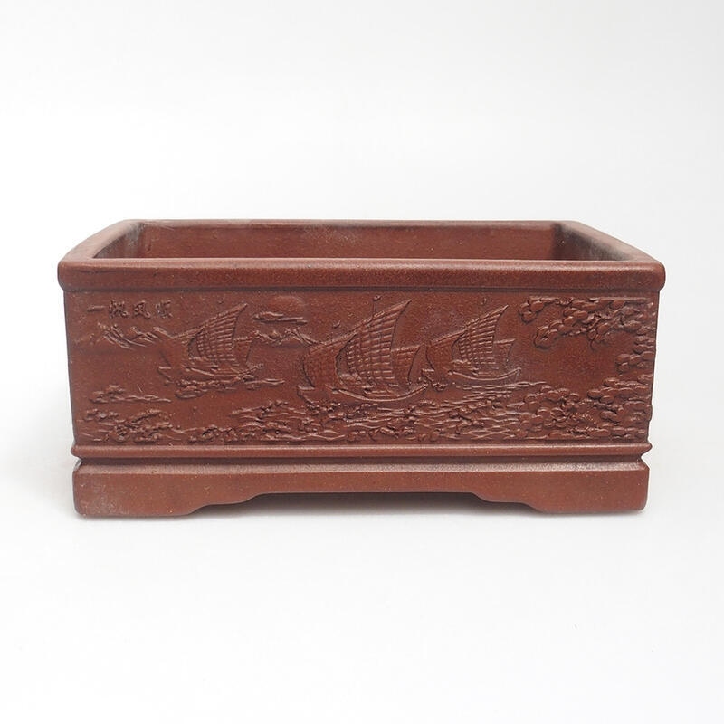 Ciotola per bonsai 15,5 x 11,5 x 6,5 cm, colore marrone