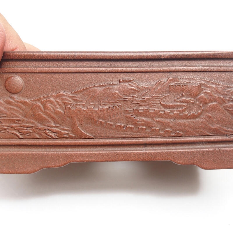 Ciotola per bonsai 15,5 x 11,5 x 6,5 cm, colore marrone