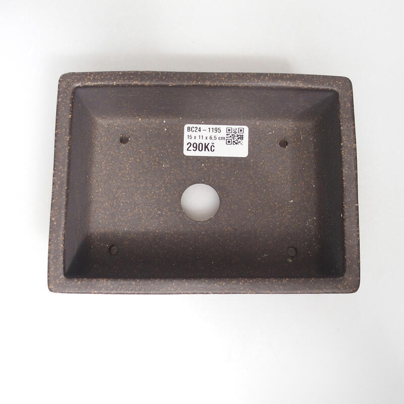 Ciotola per bonsai 15,5 x 11,5 x 6,5 cm, colore marrone ocra