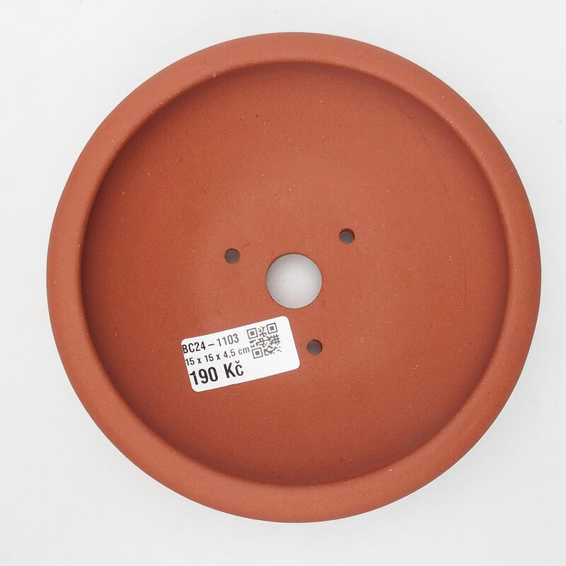 Ciotola per bonsai 15,5 x 15,5 x 4,5 cm, colore mattone