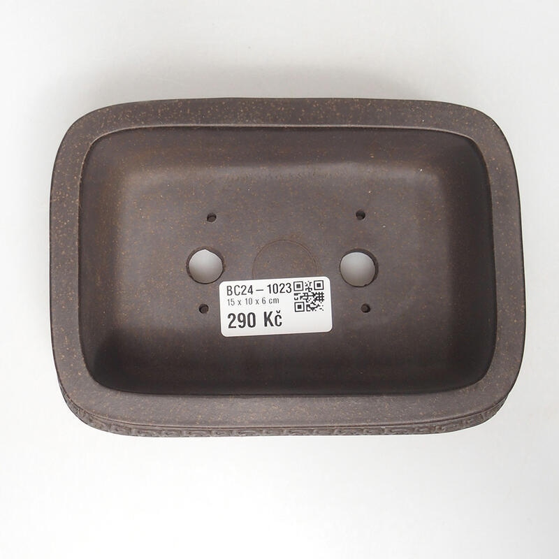 Ciotola per bonsai 15 x 10,5 x 5,5 cm, colore marrone ocra