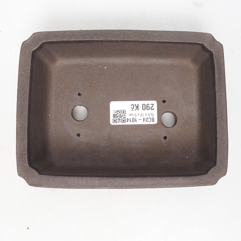 Ciotola bonsai 15 x 11,5 x 4,5 cm, colore marrone ocra