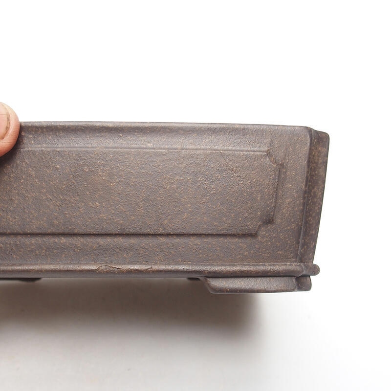 Ciotola bonsai 15 x 11,5 x 4,5 cm, colore marrone ocra