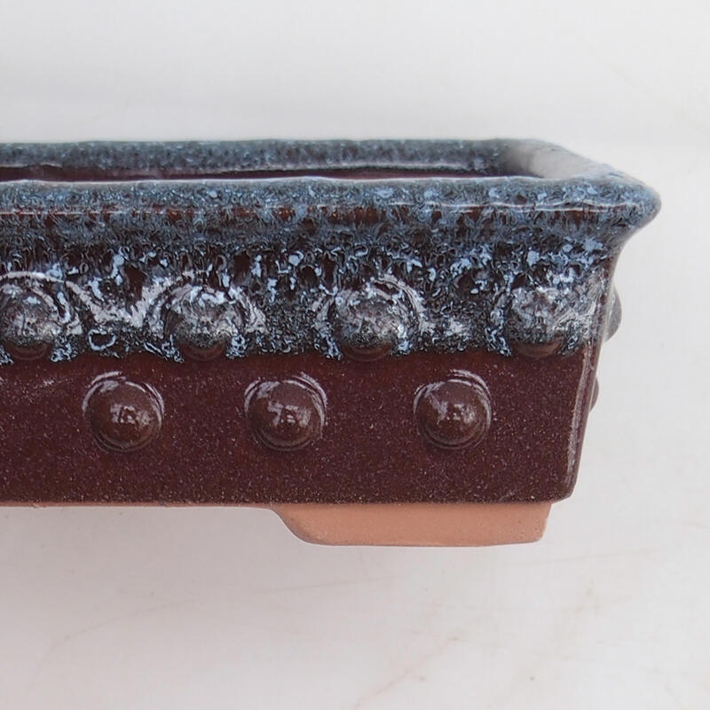 Ciotola per bonsai 15 x 11 x 4,5 cm, colore grigio bordeaux