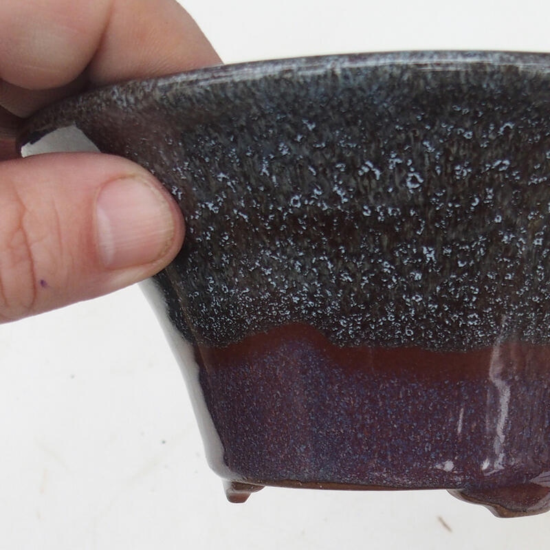 Ciotola per bonsai 15 x 15 x 7 cm, colore grigio bordeaux