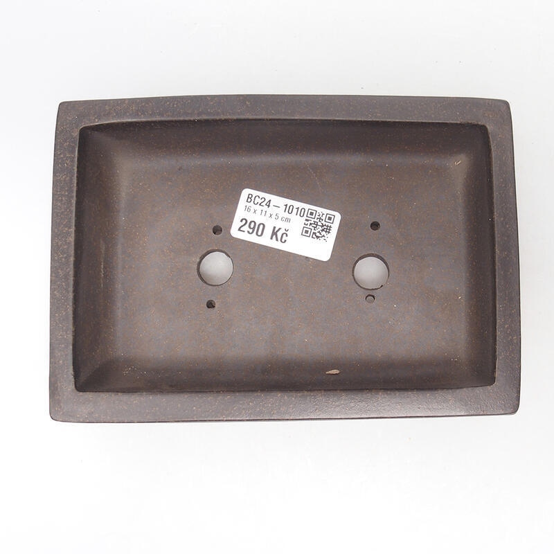 Ciotola per bonsai 16,5 x 11,5 x 5 cm, colore marrone ocra