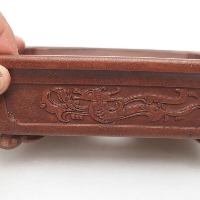 Ciotola per bonsai 17,5 x 13,5 x 5,5 cm, colore marrone