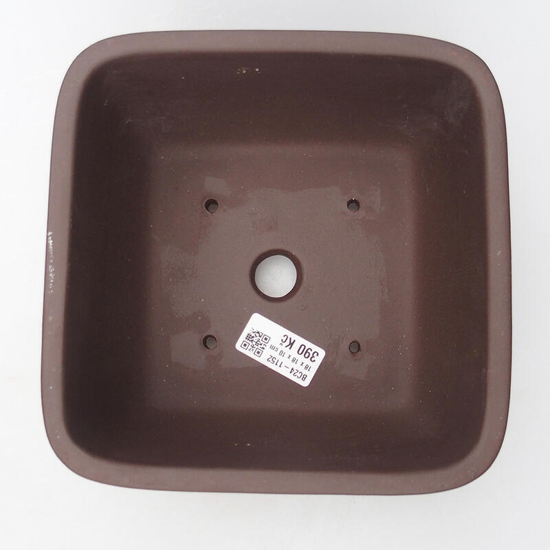 Ciotola per bonsai 17,5 x 17,5 x 10 cm, colore marrone