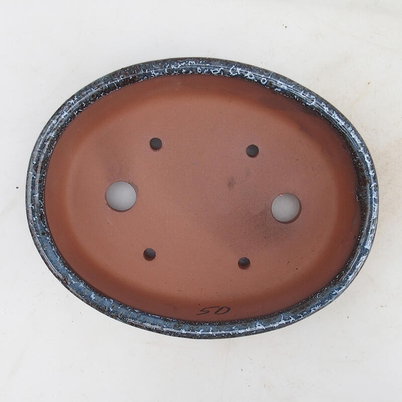 Ciotola per bonsai 18,5 x 14,5 x 4,5 cm, colore bianco bordeaux