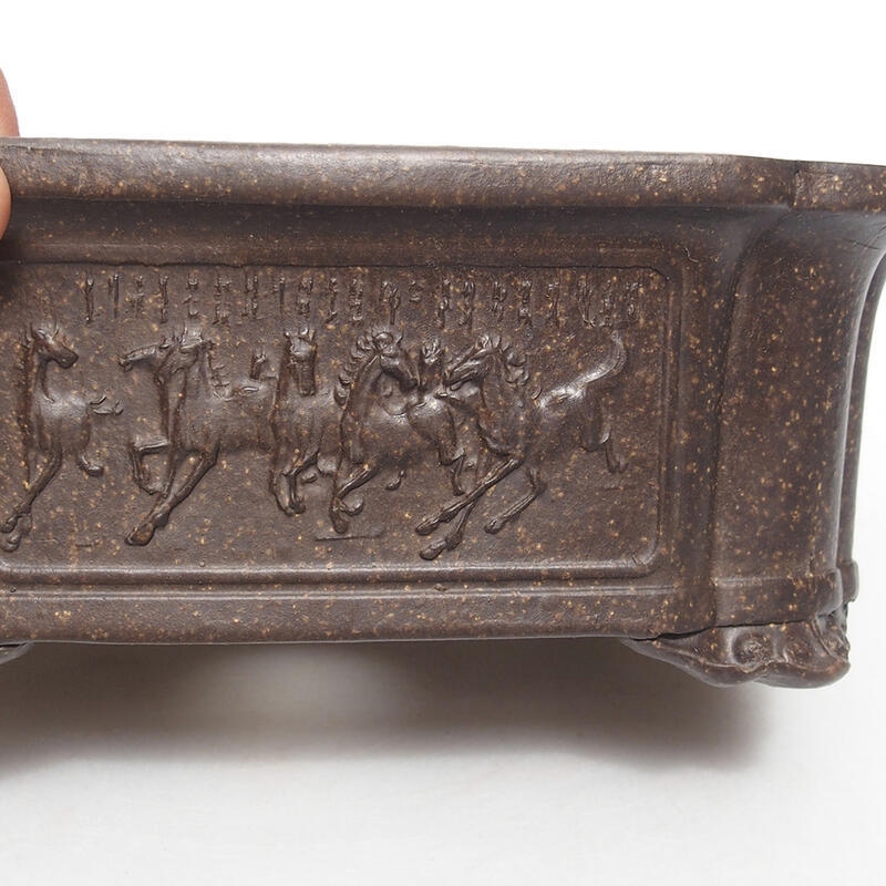 Ciotola bonsai 18 x 13,5 x 7 cm, colore marrone ocra