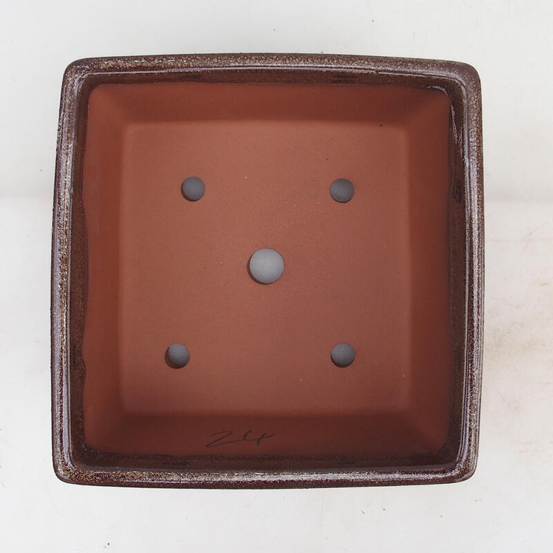 Ciotola per bonsai 19,5 x 19,5 x 10 cm, colore marrone