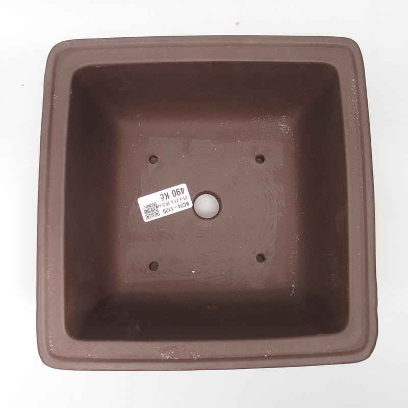 Ciotola per bonsai 20,5 x 20,5 x 10 cm, colore marrone