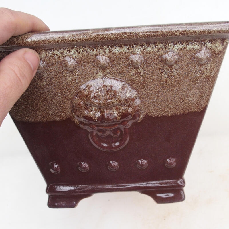 Ciotola per bonsai 20 x 20 x 15,5 cm, marrone