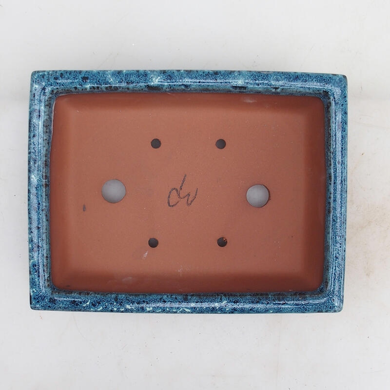 Ciotola bonsai 21,5 x 16 x 5 cm, colore blu-bianco