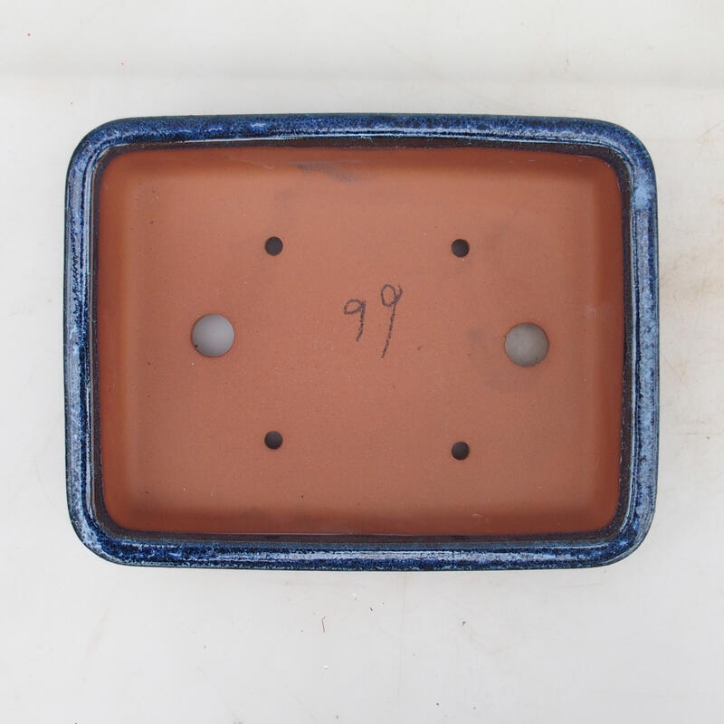 Ciotola bonsai 21,5 x 17 x 5,5 cm, colore blu-bianco