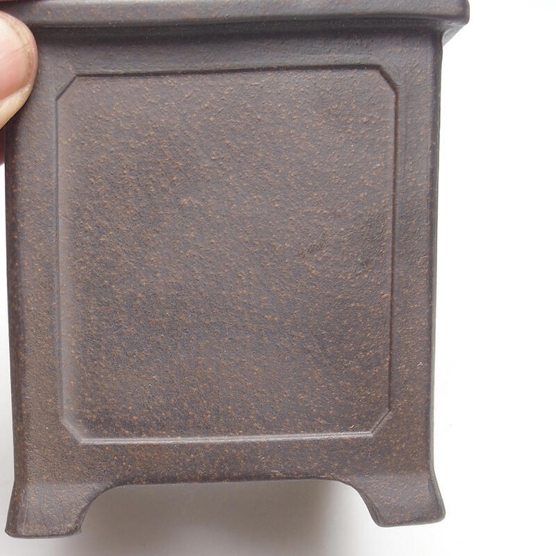 Ciotola per bonsai 9,5 x 9,5 x 10 cm, colore marrone ocra