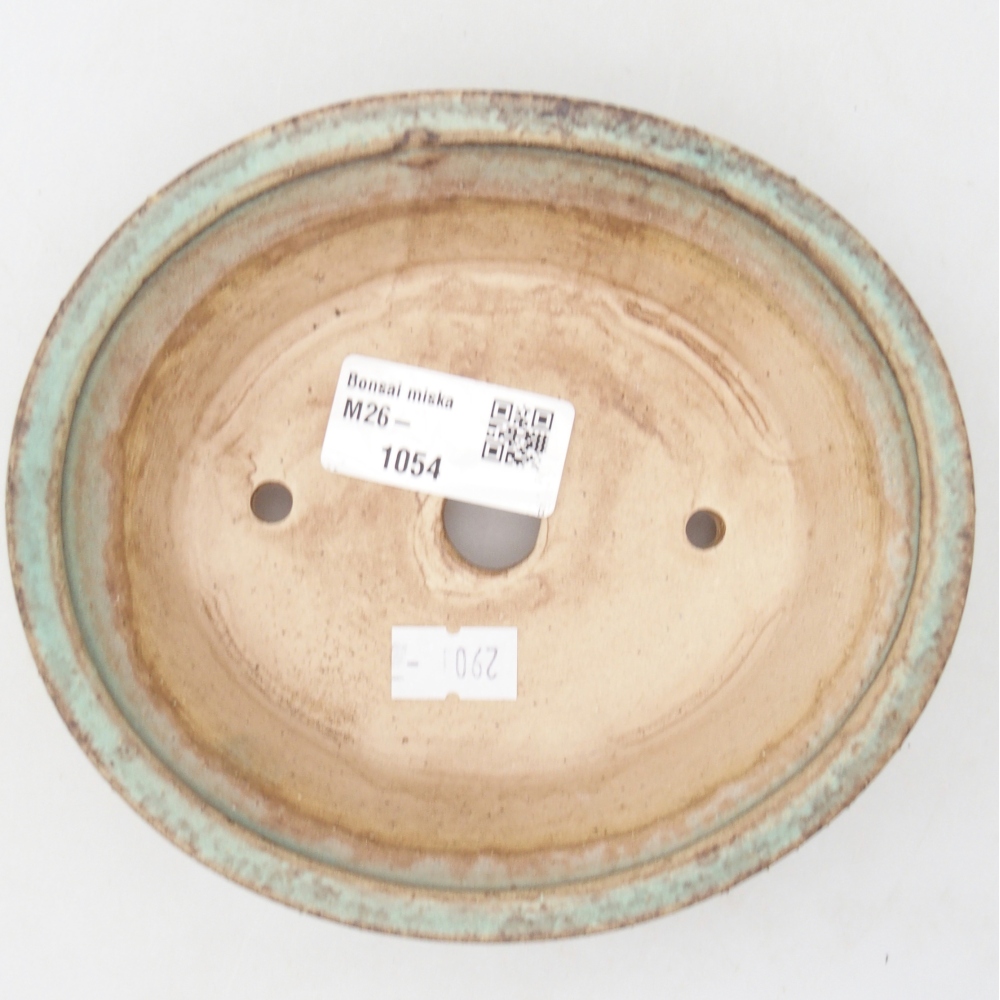 Ciotola per bonsai in ceramica 14,5 x 12,5 x 4 cm, verde