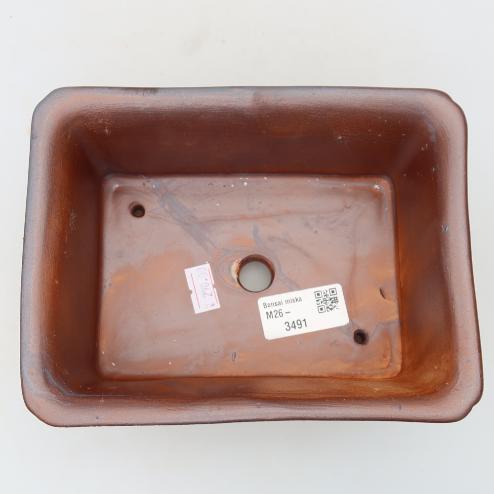 Vaso per bonsai in ceramica 18 x 13,5 x 7,5 cm, colore metallizzato
