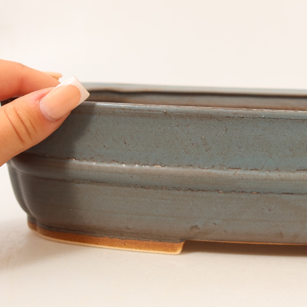 Ciotola bonsai in ceramica 29,5 x 25 x 7 cm, colore blu