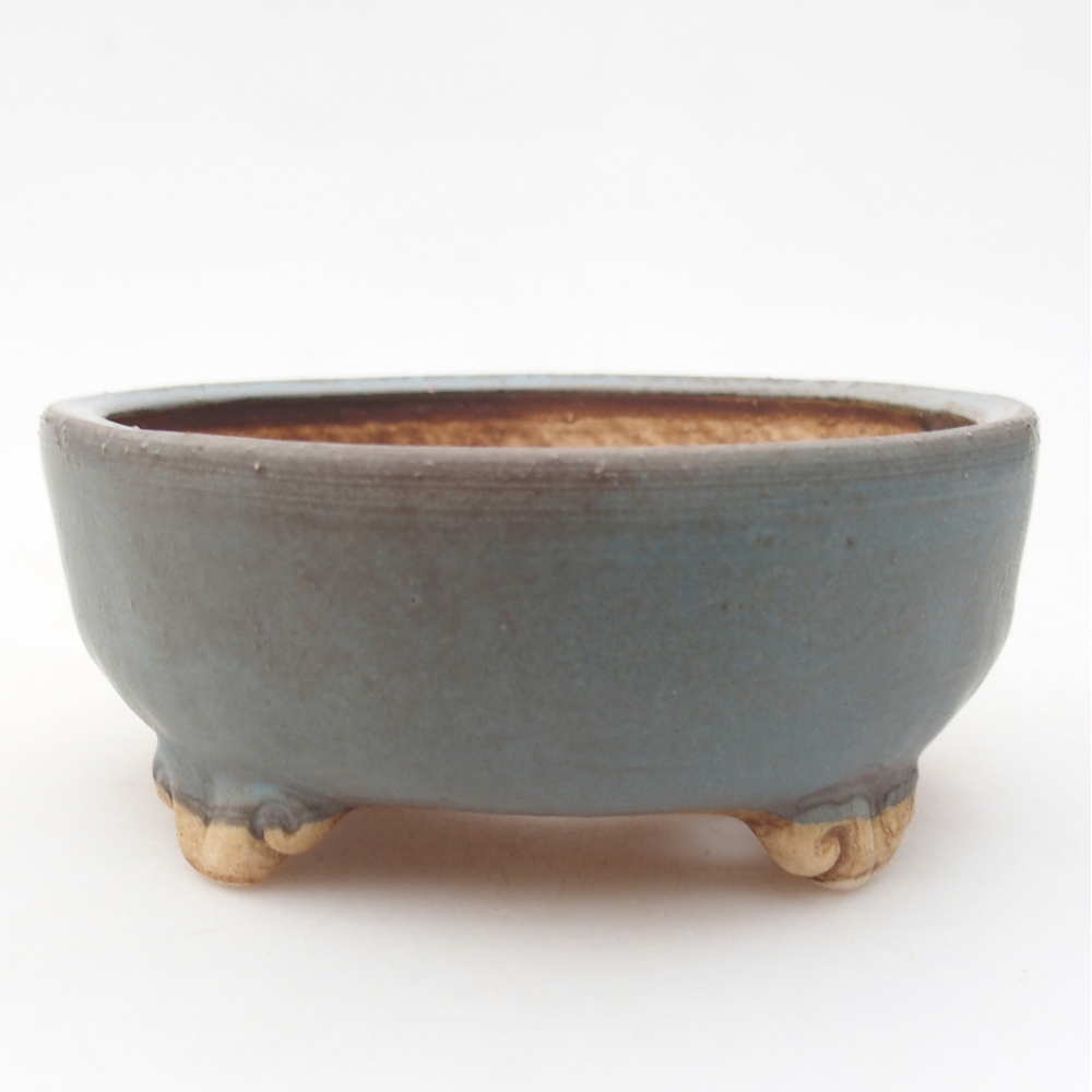 Ciotola bonsai in ceramica 11 x 11 x 4,5 cm, colore blu
