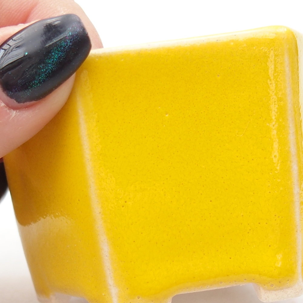 Ciotola per mini bonsai 7 x 6,5 x 4,5 cm, giallo