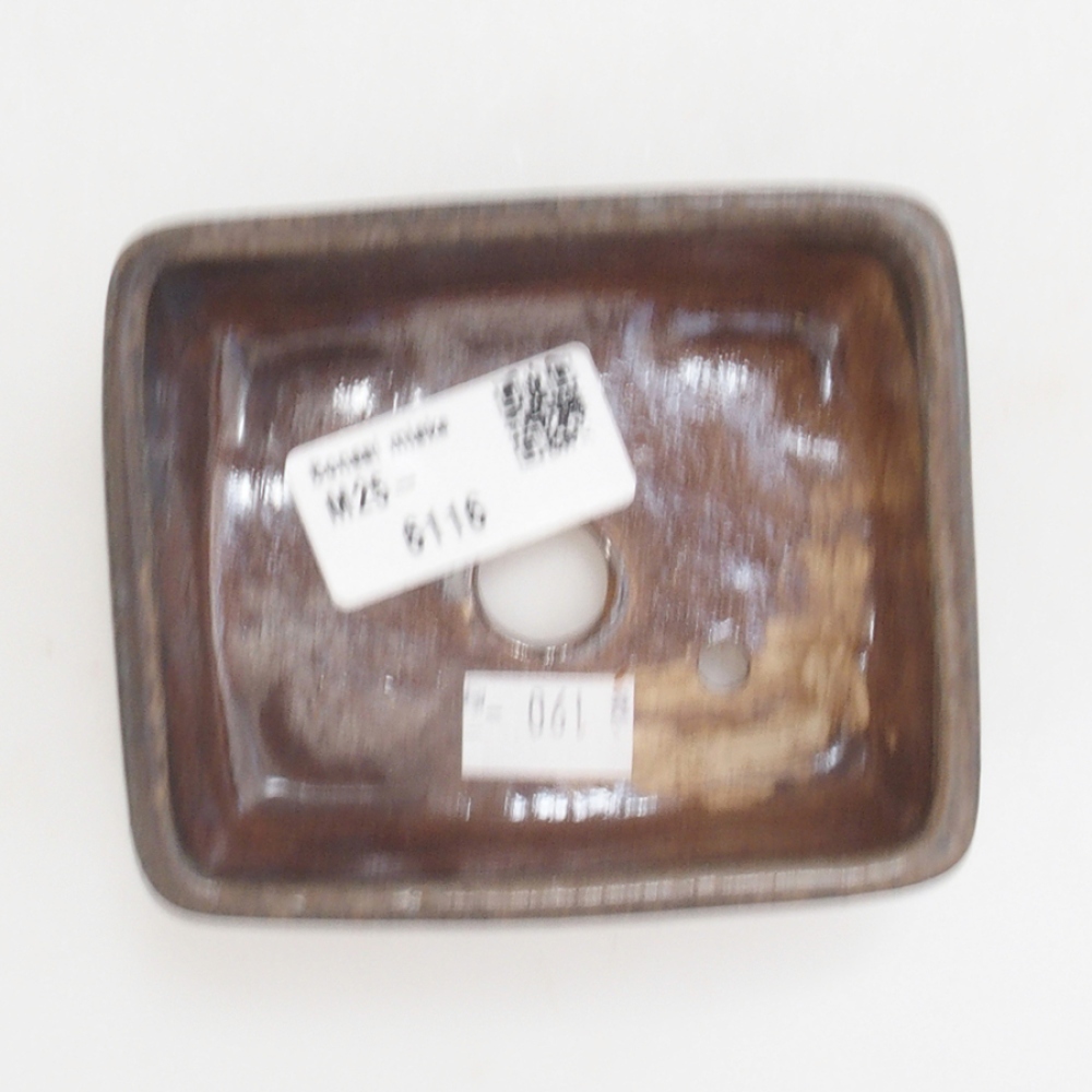 Ciotola per bonsai in ceramica 10 x 8,5 x 4 cm, marrone
