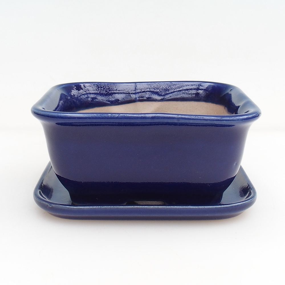 Ciotola bonsai + piattino H11 - 11,5 x 10 x 4 cm - verde