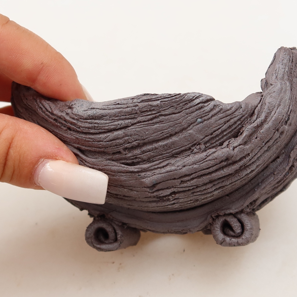 Conchiglia in ceramica  11 x 9 x 6,5 cm, colore marrone