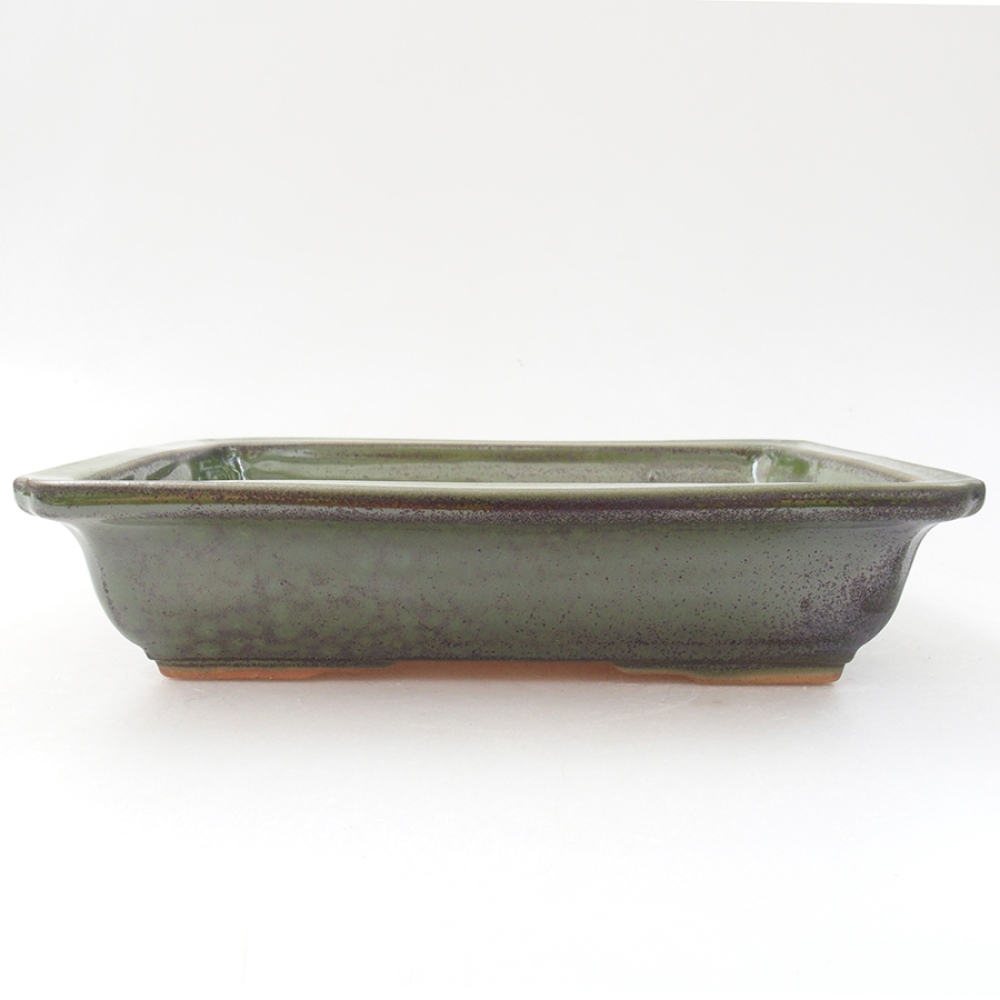 Ciotola per bonsai in ceramica 17,5 x 13 x 4 cm, verde