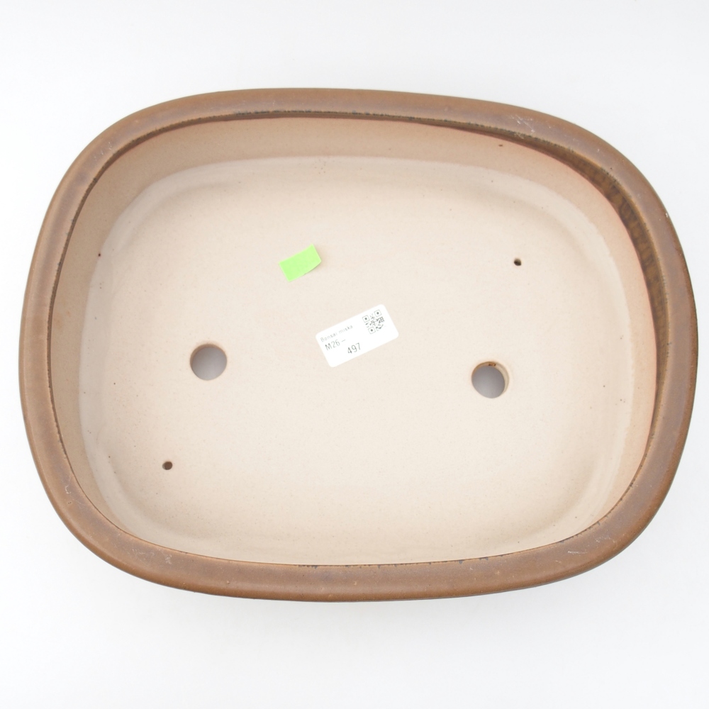 Ciotola per bonsai in ceramica 32 x 25 x 7,5 cm, marrone