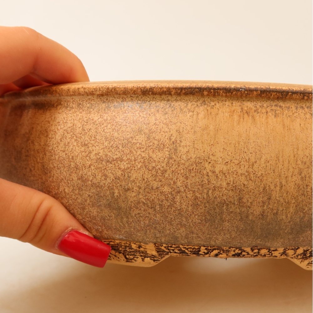 Vaso da bonsai in ceramica 24 x 24 x 7 cm, colore marrone