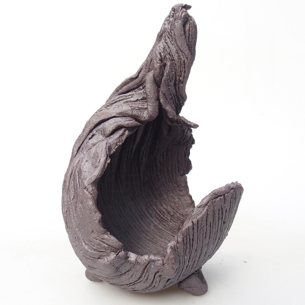 Conchiglia in ceramica 8 x 9 x 14,5 cm, colore metallizzato