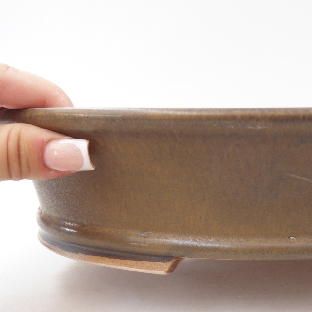 Ciotola per bonsai in ceramica 27 x 24 x 6 cm, marrone
