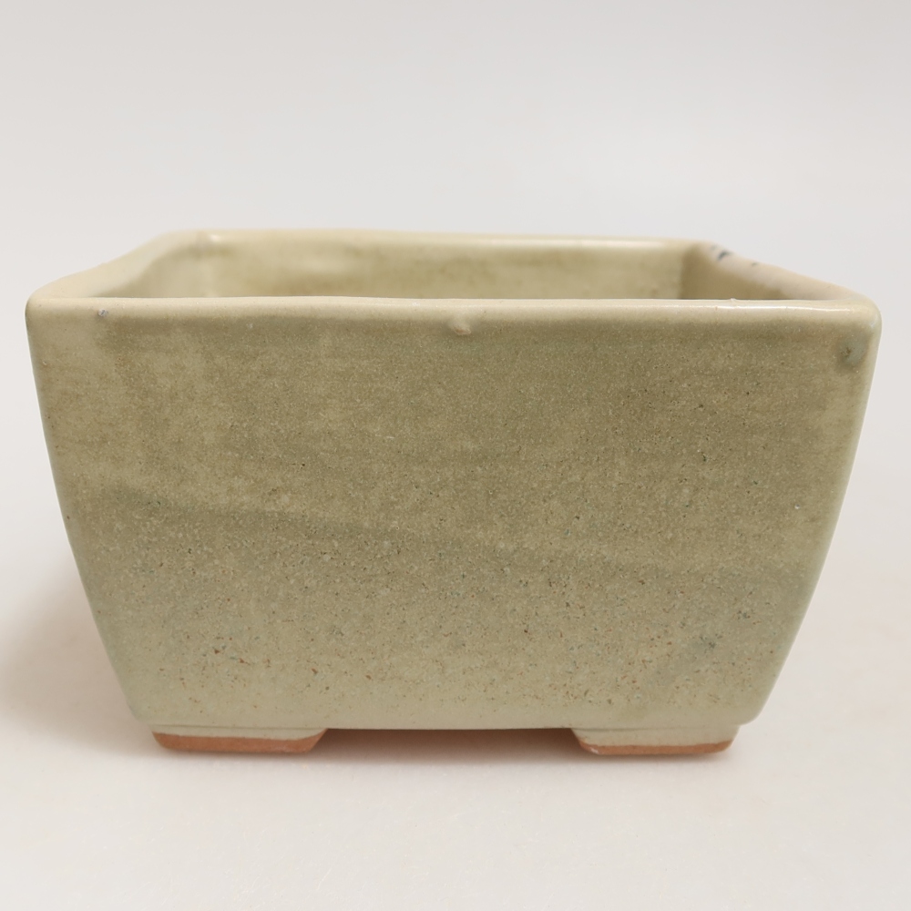 Ciotola per bonsai in ceramica 10,5 x 10,5 x 6,5 cm, verde