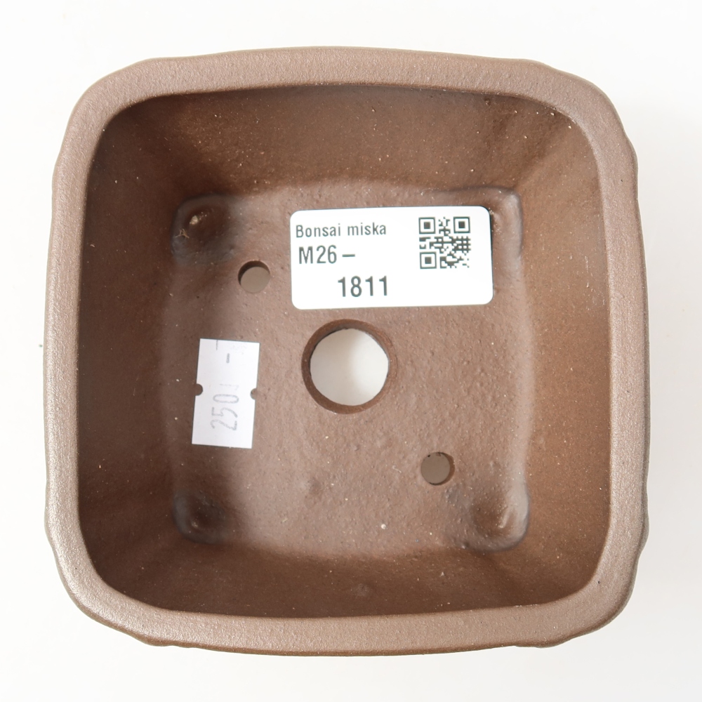 Ciotola per bonsai in ceramica 10,5 x 10,5 x 4,5 cm, marrone