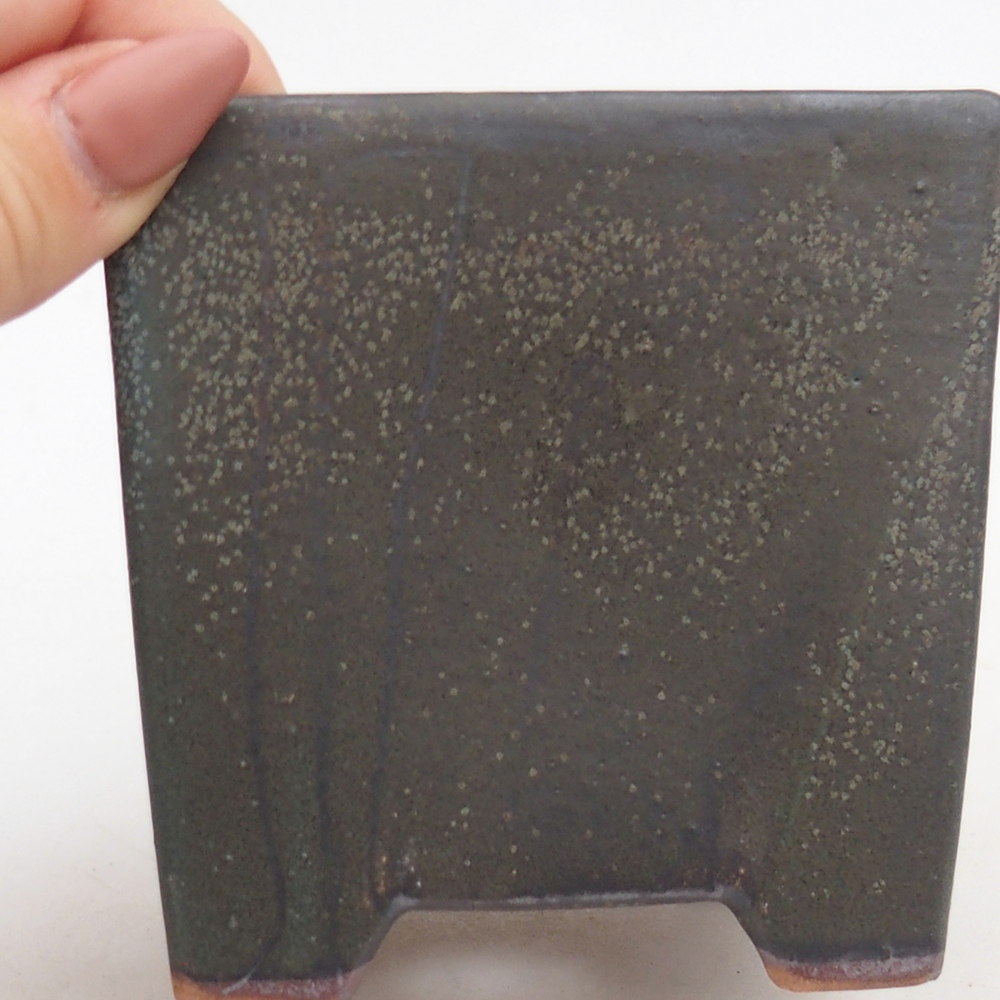 Ciotola bonsai in ceramica 9 x 9 x 8,5 cm, grigio